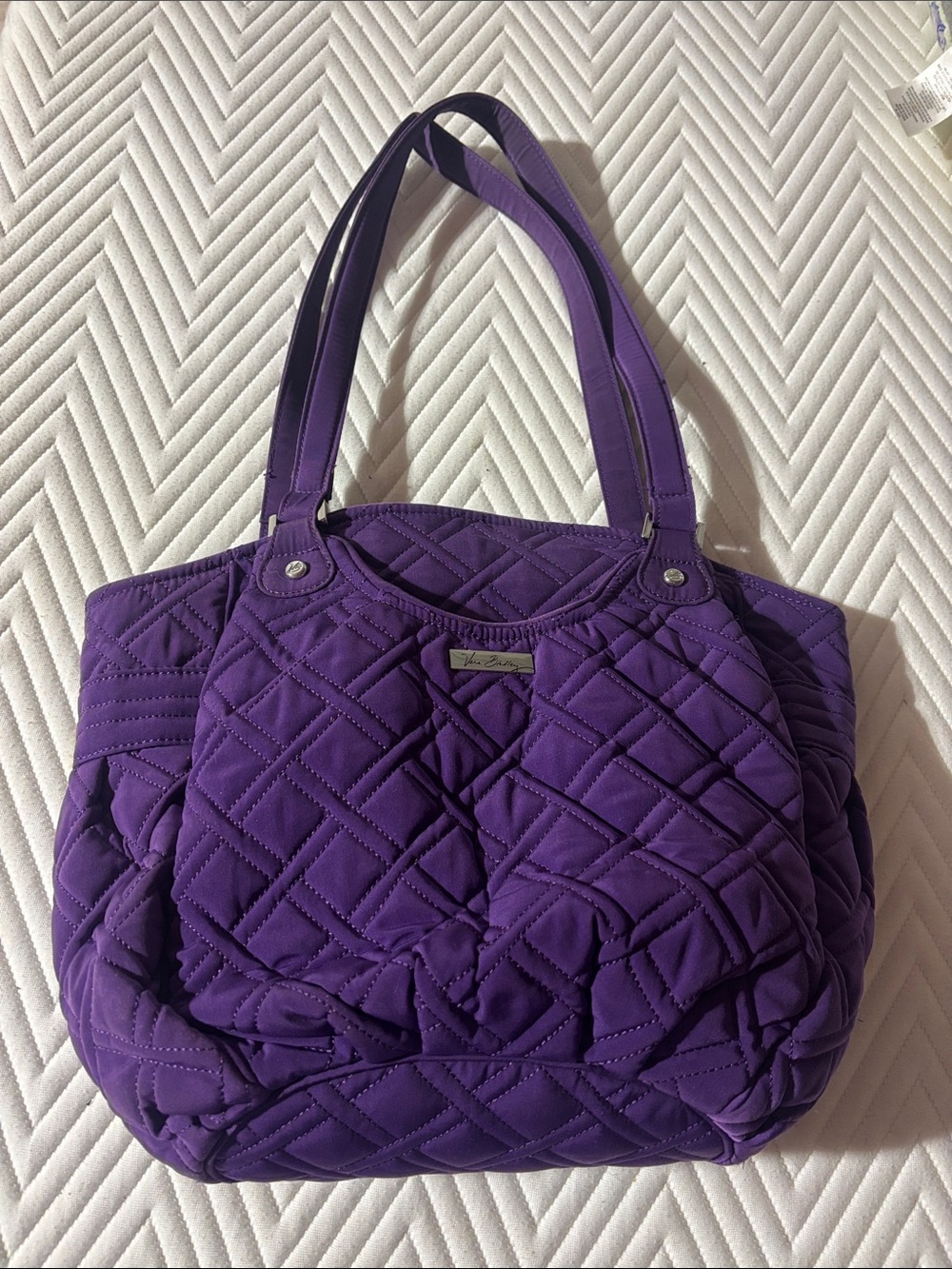 Vera Bradley Deep Purple Quilted Shoulder Tote